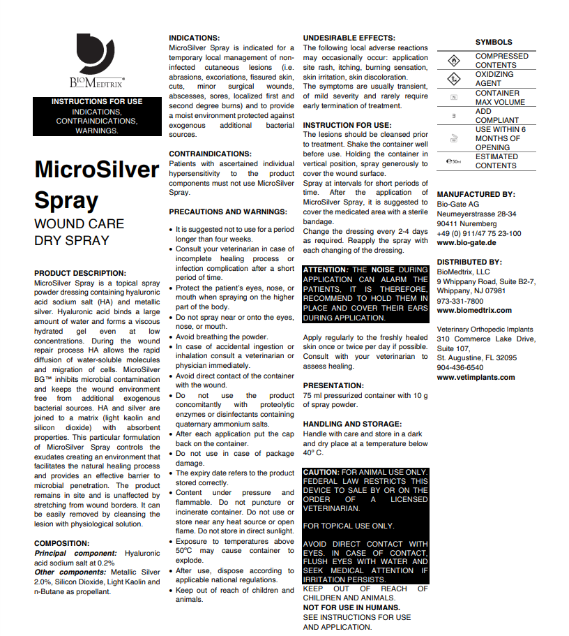 MicroSilver Spray IFU