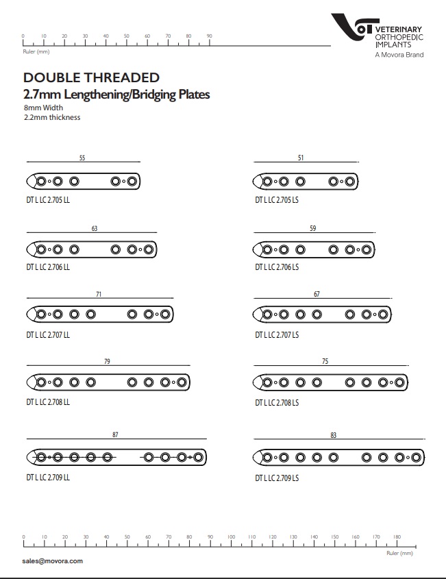 2.7mm DT Lengthening/Bridging Plates